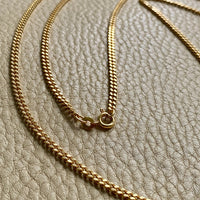 Forever curb link necklace - Excellent long length 27.75 inch length - Vintage Italian 18k gold chain