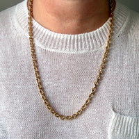 YUM! 1979 Swedish Vintage 81g Biker Link Chain Necklace 18k Gold – 24 Inch Length