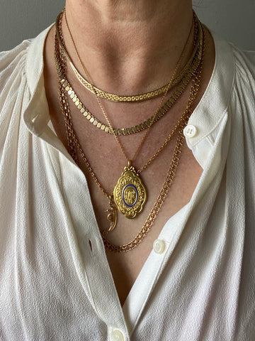 Distinctive Rare 14k gold Geneva link variation necklace - Denmark
