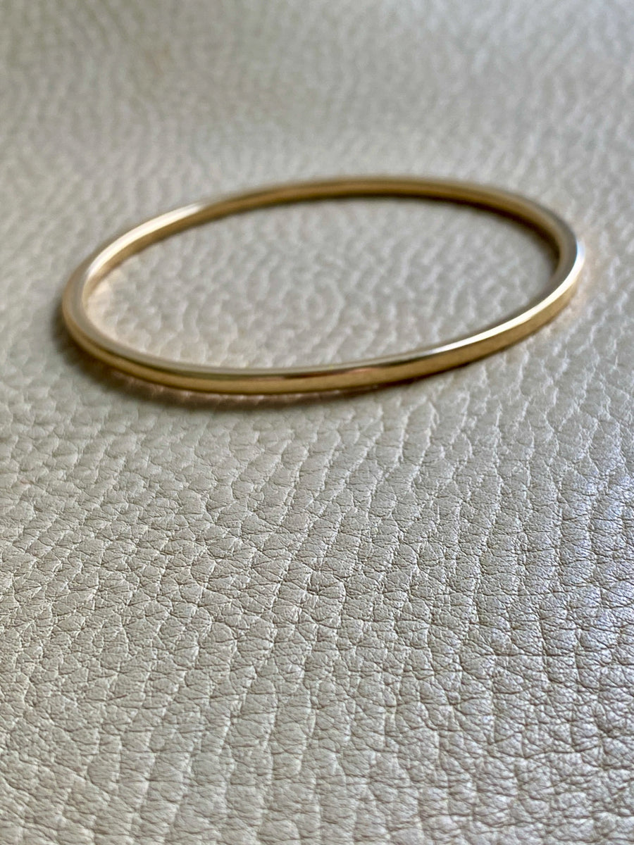 Vintage Scandinavian 14k solid gold bangle 1967-1973 - 8 inch interior circumference