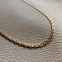 Midcentury era 18k gold Virola Link Necklace -Graduated width- 16.5 inch length