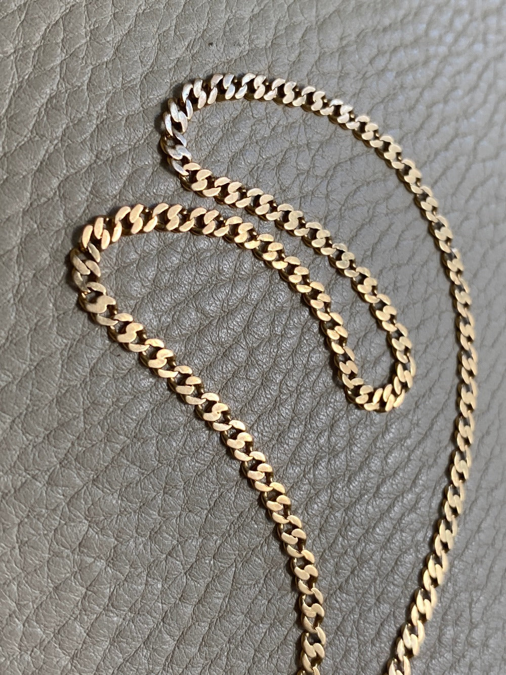 Vintage 18k gold pressed curb link necklace - 18.5 inch length