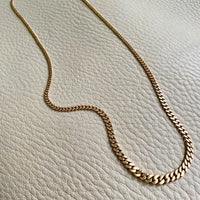 18k gold graduated curb link necklace, vintage from Sweden 1950s