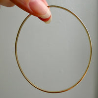 Skinny 18k Gold Vintage Oval Bangle - 8.5 inch interior circumference