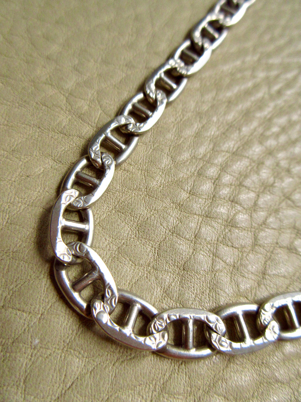 Vintage Italian Sterling Silver Mariner Link Chain – 31.25 Inch Length