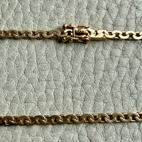 Long 18k Gold Vintage Virola Link Necklace - 21.8 inch length