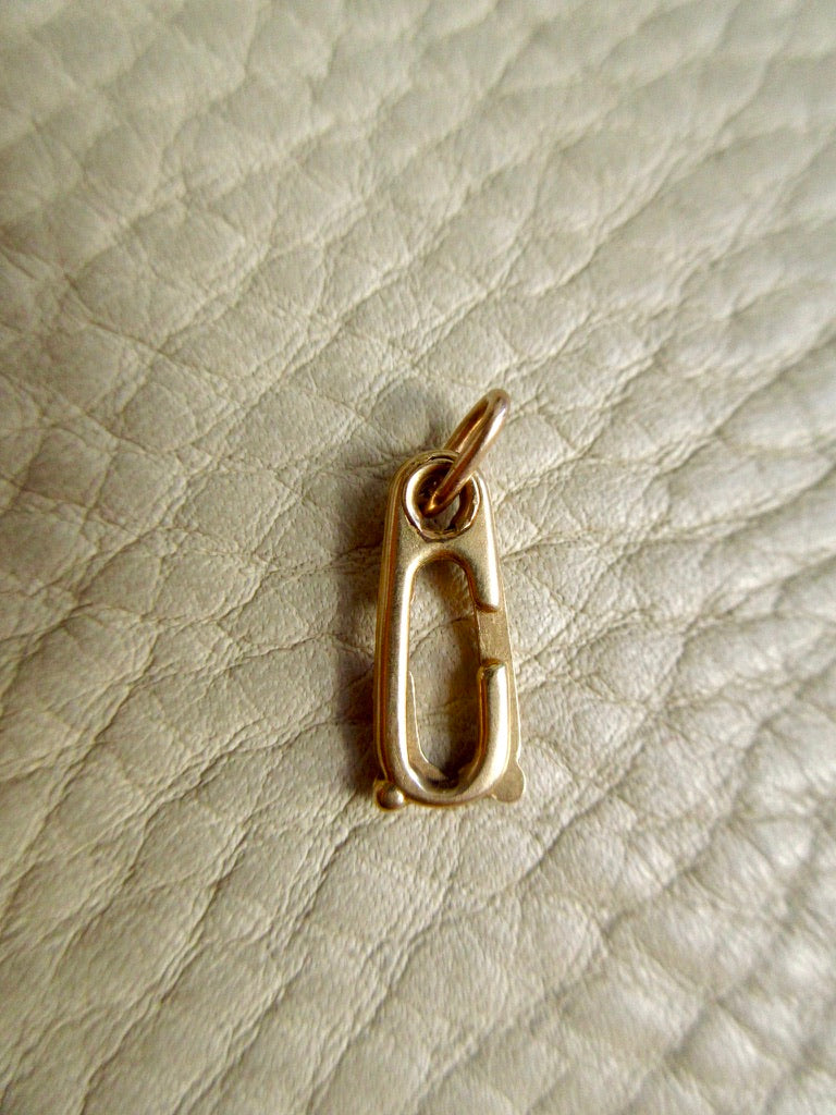 14k Gold Vintage Sister Clasp Charm Holder Pendant