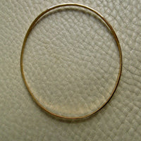 Skinny 18k Gold Vintage Oval Bangle - 8.5 inch interior circumference