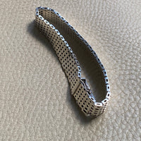 1975 Sterling silver brick link bracelet - Falköping, Sweden - 7.25 inch length