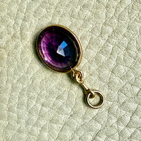 Vintage Scandi 18k gold Faceted Amethyst Pendant