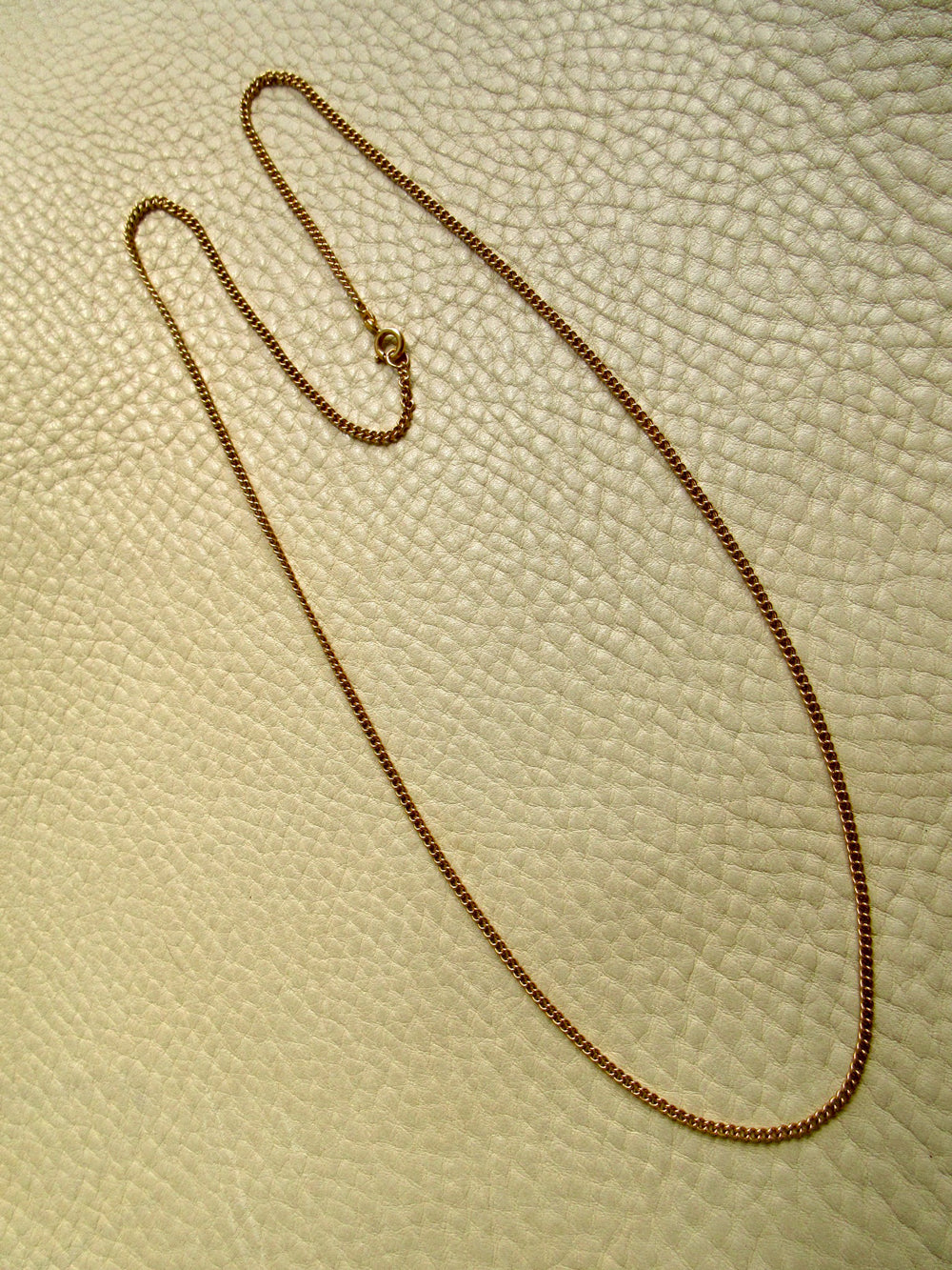 Forever curb link necklace - Vintage Swedish 18k gold chain - Excellent long 24 inch length