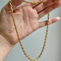 AMAZING 18k gold biker link necklace! - made in Köping, Sweden - 17 inch length