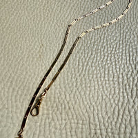 18k Gold Bar-Link Watch Chain Necklace with Dog Clip - 17 inch length
