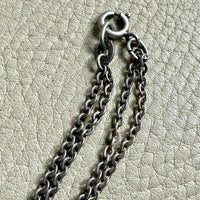 Antique Silver Cable Link Double Strand Necklace - 30 inch doubled length - adjustable