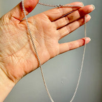 Silver Handmade Open Foxtail Link Necklace - 20 inch length