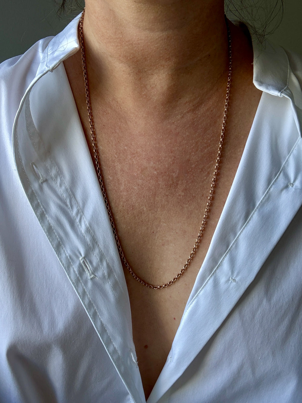 Foxtail Link Chain Necklace in 18k Solid Gold - 25.75 inch length