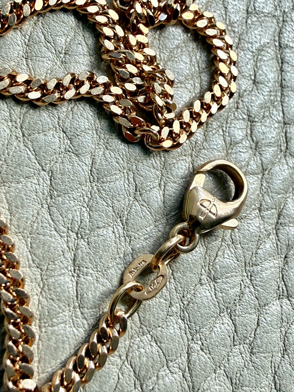 Faceted Curb Chain Necklace in 18k Gold - 17.9 inch length