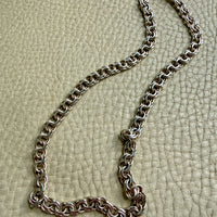 Vintage Sterling Silver Double Link Curb Chain Necklace – 17 Inch Length