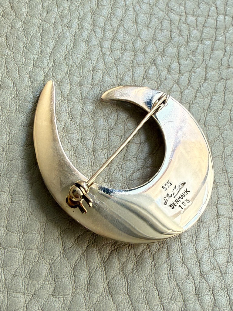 Vintage Danish Bent Gabrielsen for Hans Hansen Modernist Brooch 14k Gold - Curl