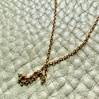 Vintage 18k Yellow Gold 1mm Cable Chain Necklace - 15.9 inch length