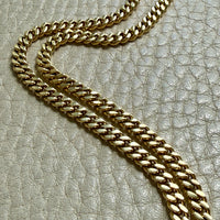 18k Gold Vintage Curb Link Watch Chain Necklace with Sheathed Fastener- 17.1 inch length