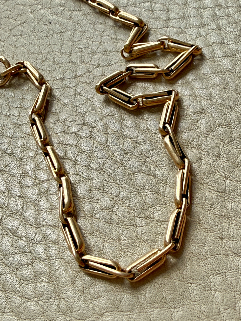 1917 Antique Swedish Double Fetter Watch Chain Necklace in 18k Gold - 17.6 inch length