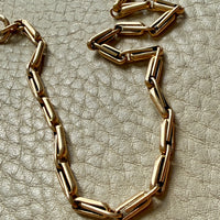 1917 Antique Swedish Double Fetter Watch Chain Necklace in 18k Gold - 17.6 inch length