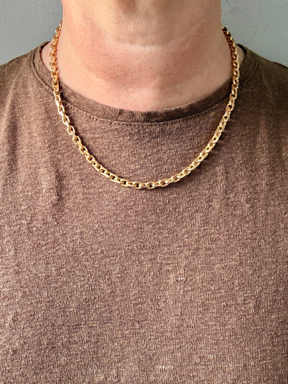 1985 Chunky 4.7mm Vintage Swedish 18k Gold 51g Biker Chain Necklace – 19.5" Length