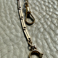 18k Gold Bar-Link Watch Chain Necklace with Dog Clip - 17 inch length