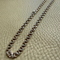 Vintage Sterling Silver Double Link Curb Chain Necklace – 17 Inch Length