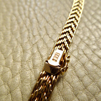 UnoAErre Shimmering Italian Woven Flat Lay Necklace in 14k Gold - 16 inch length