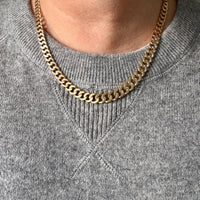 1978 Swedish Vintage 39g Tapered Curb Link Necklace 18k Gold – 19.5 Inch Length