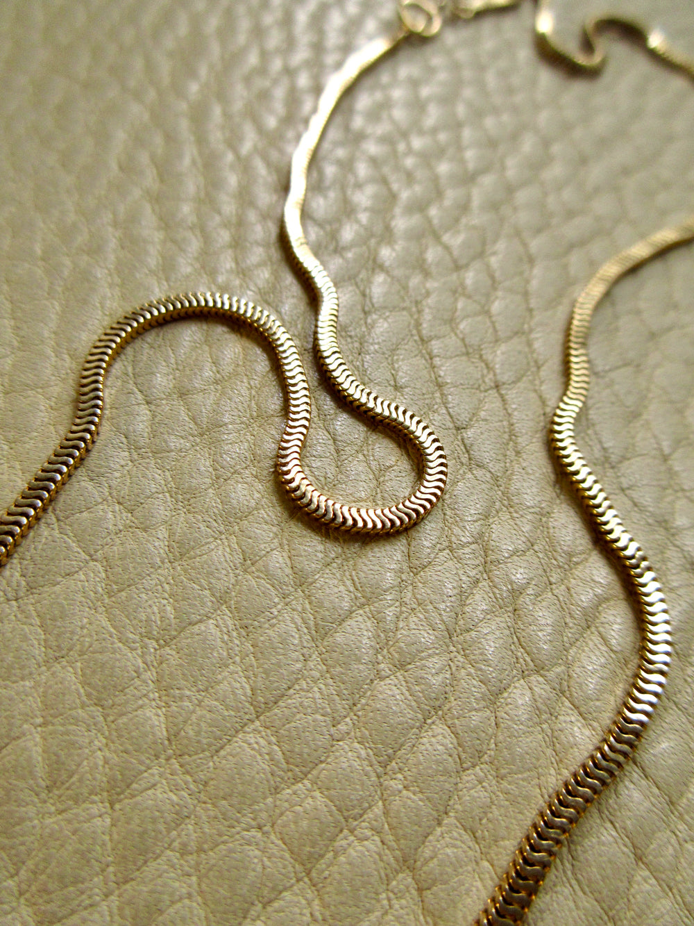 Vintage Snake Chain Necklace 14k Gold – 18.5 Inch Length