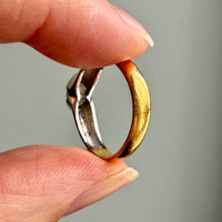1928 Vintage 23k yellow gold and 18k white gold ring with 0.51 carat diamond - size 8