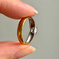 1928 Vintage 23k yellow gold and 18k white gold ring with 0.51 carat diamond - size 8