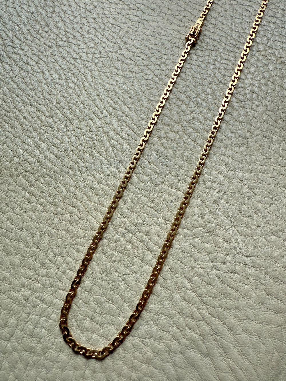 Long 18k Gold Vintage Virola Link Necklace - 21.8 inch length