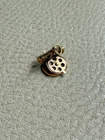 14k Gold Vintage Articulated Rotary Phone charm or pendant