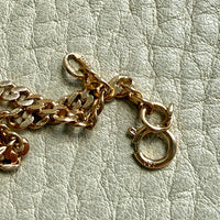 Swedish Vintage 18k Yellow Gold Graduated Pressed Curb Chain Necklace - 20.3 inch length