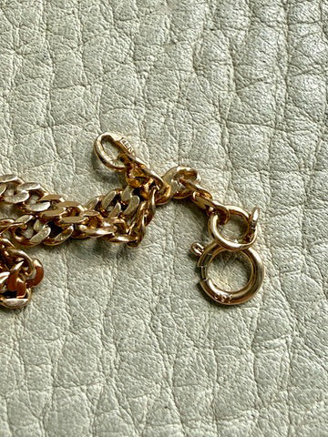 Swedish Vintage 18k Yellow Gold Graduated Pressed Curb Chain Necklace - 20.3 inch length