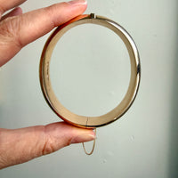 BEAUTIFUL! 1966 Finnish Vintage Round Wide Hinged Bangle 14k Gold- 7.3 inch interior circumference