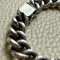 Vintage Swedish Puffy Curb Link Bracelet 830 Silver – 7.5 inch interior circumference