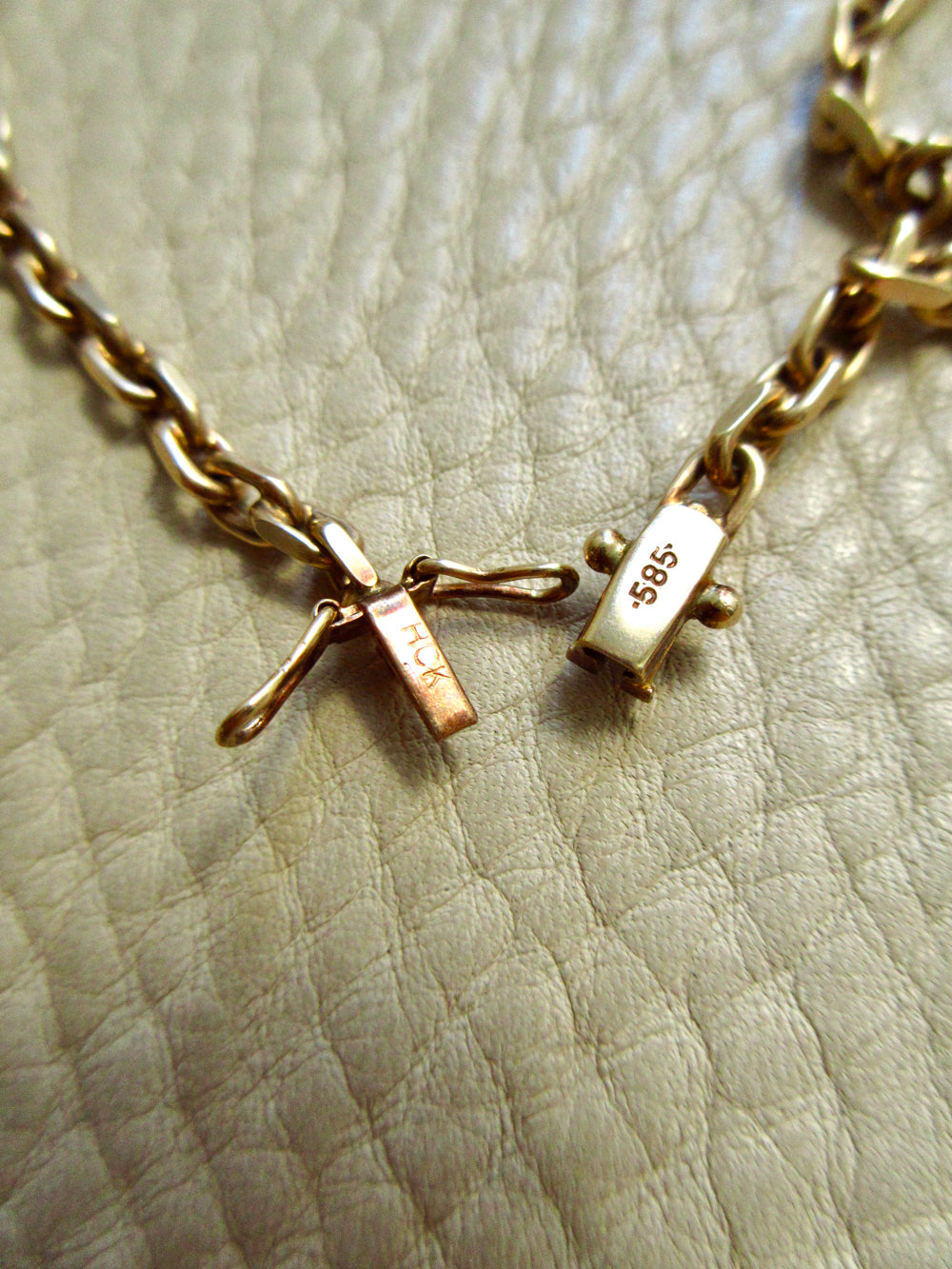 Chunky Vintage Danish 14k Gold Biker Link Chain Necklace – 17.7 Inch Length