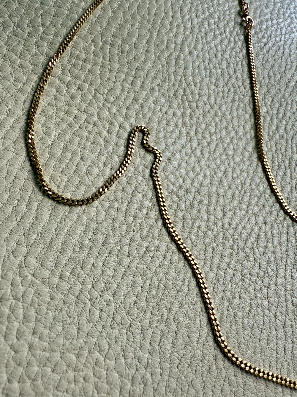 Danish Vintage 14k Gold Curb Link Chain Necklace - Excellent long length 23.75 inch length