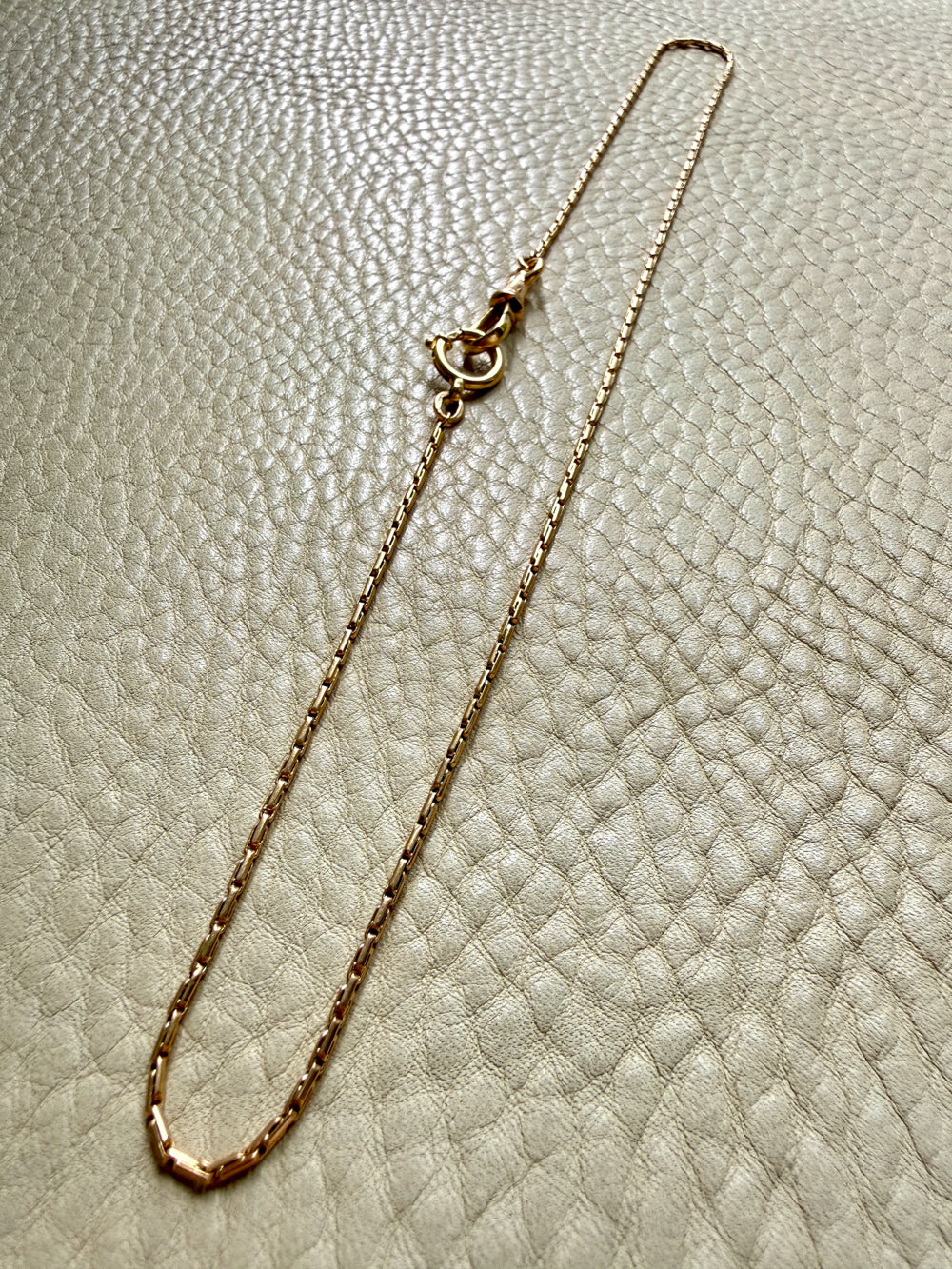 Skinny Antique Double Fetter Watch Chain Necklace 18k Gold – 17.5 Inch Length