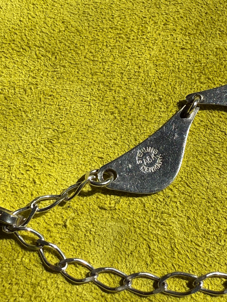 1960s era Wing Link Sterling Silver Collar Necklace - 15-18 inch adjustable length