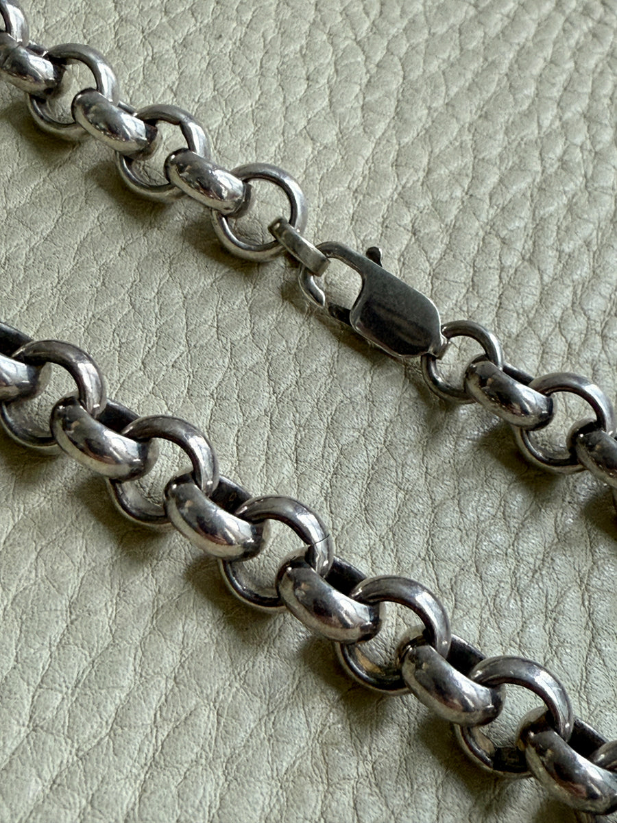 QUITE A ROLO! Chubby 91 gram Silver Rolo Link Necklace with - 19.9 inch length