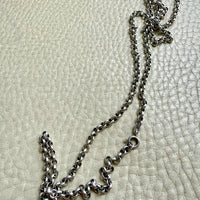 Vintage Silver Rolo Link Necklace- 23.6 inch length
