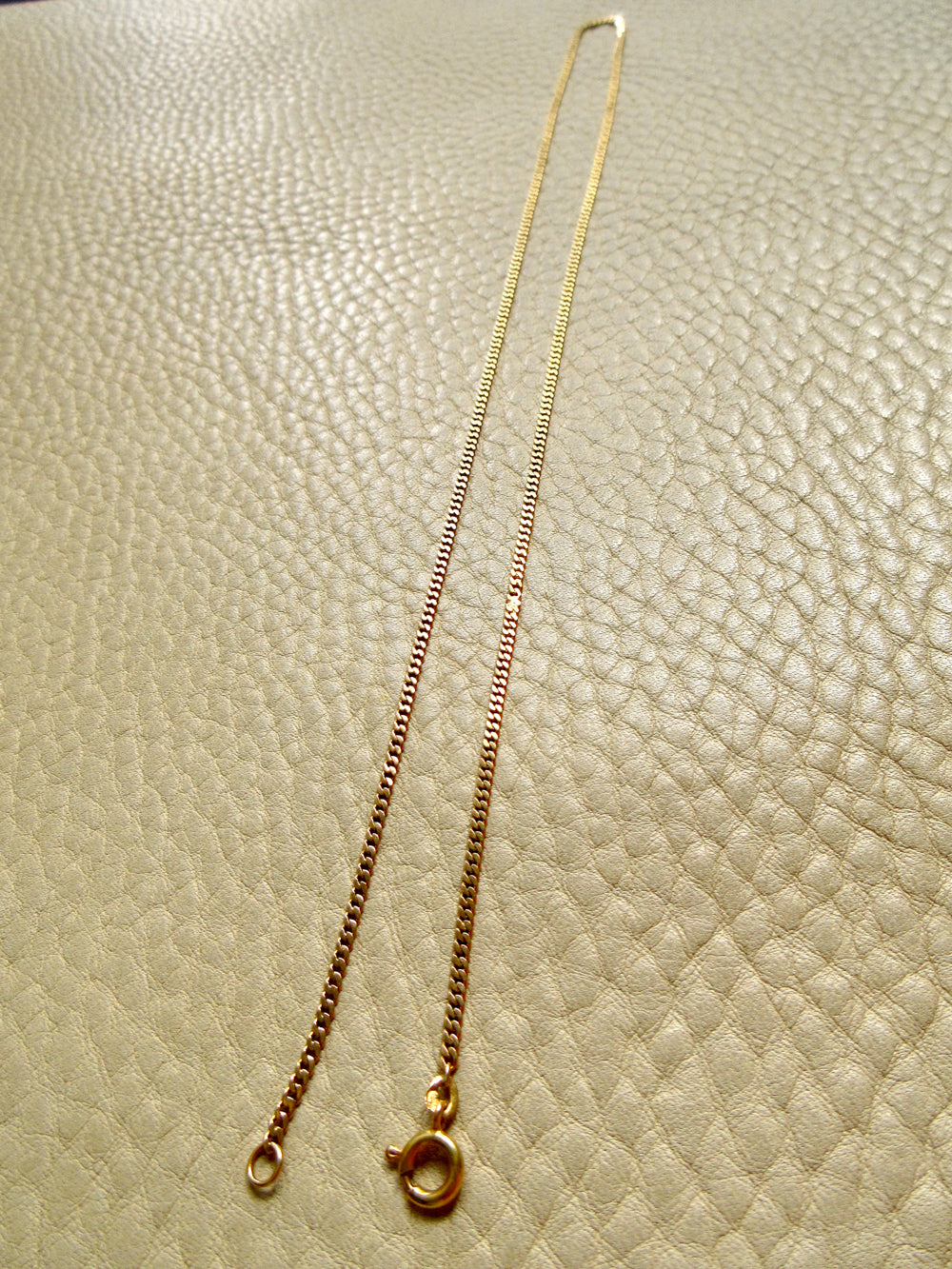 Scandinavian Vintage 18k Gold Pressed Curb Chain – 18.25 Inch Length