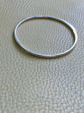 Hand Hammered Vintage Silver Bangle - Interior circumference 8.25 inches