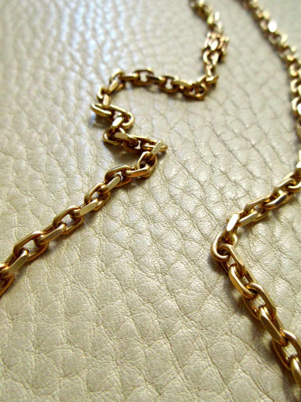 Chunky Vintage Danish 14k Gold Biker Link Chain Necklace – 17.7 Inch Length